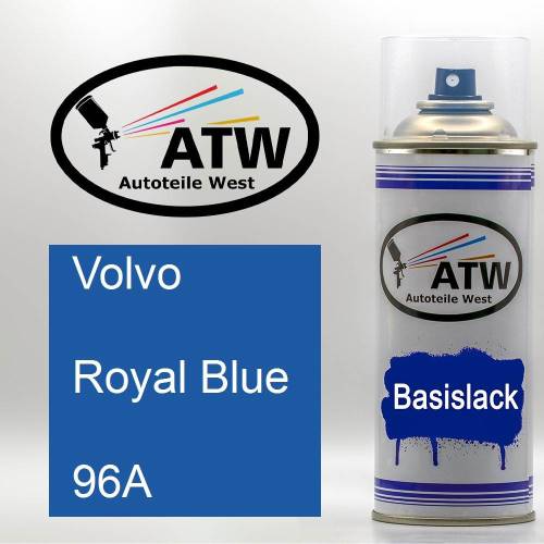 Volvo, Royal Blue, 96A: 400ml Sprühdose, von ATW Autoteile West.